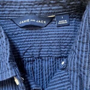 Janie and Jack Blue Textured Shirt